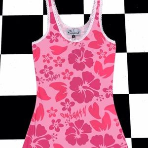 omighty pink hibiscus dress